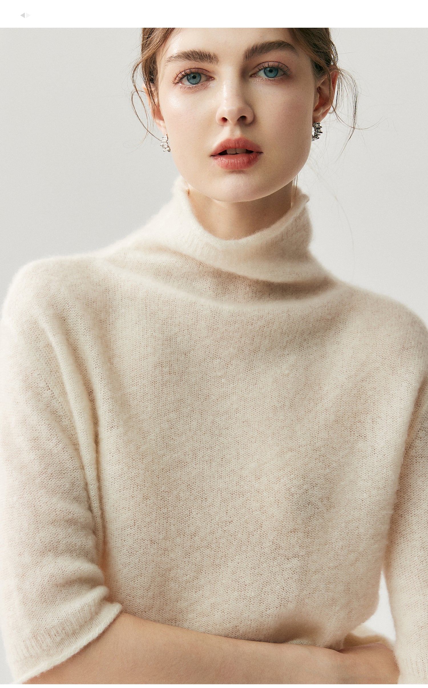 75% Cashmere + 25% Silk Women's Short-Sleeved Thin Knit Base Layer Undershirts